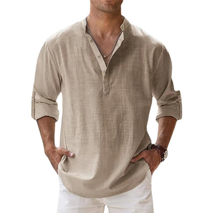 Müheloser Stil: Leichte Langarm-Henley-Shirts für Männer