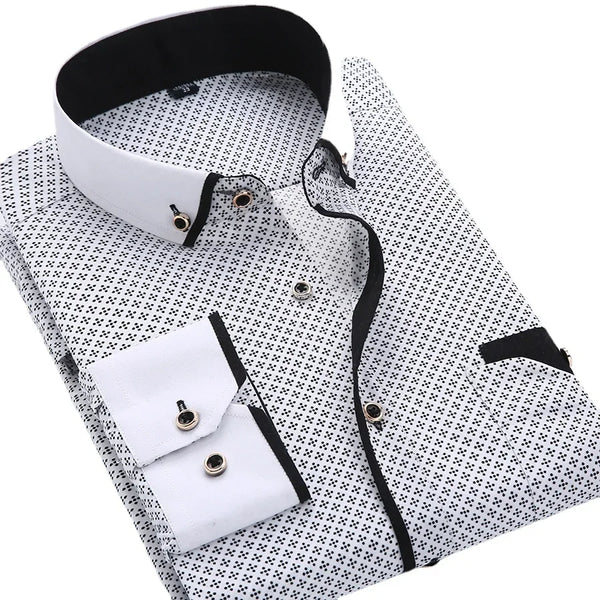 Men’s Floral Button Down Shirt – Slim Fit Long Sleeve Casual Dress Shirt