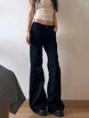 Low Waist Flared Jeans Women Retro Micro Flare Wide Leg Pants