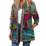 Vintage Y2K Ethnic Cardigan Printed Jacket Coat with Pockets