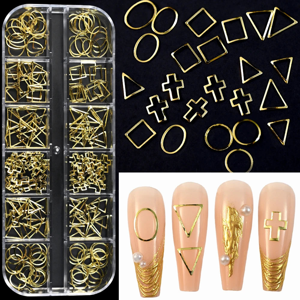 Gold Metallic Nail Art Decorations