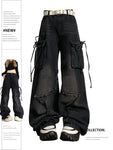 Gothic Baggy Cargo Jeans mit Stern Harajuku Y2k 90er Ästhetische Jeanshose Emo 2000er 