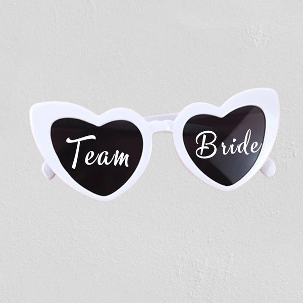 Personalised Text Wedding WhiteWedding Sunglasses Personalised Love Heart