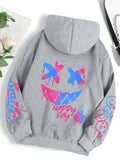 Happy Day Graffiti Women Hoodie Vintage Oversized