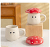 Creative Red Mushroom Ceramic Mug with Lid