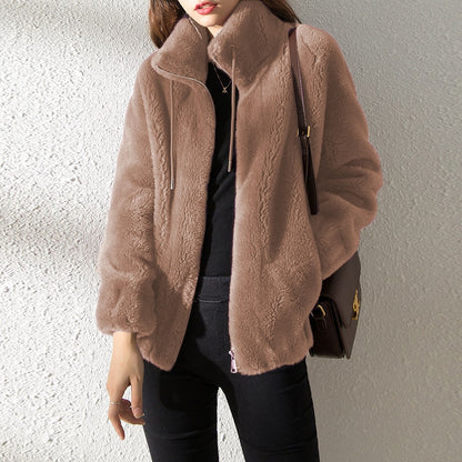 Women Jacket Thickened Coat  Collar Fashion Double-sided