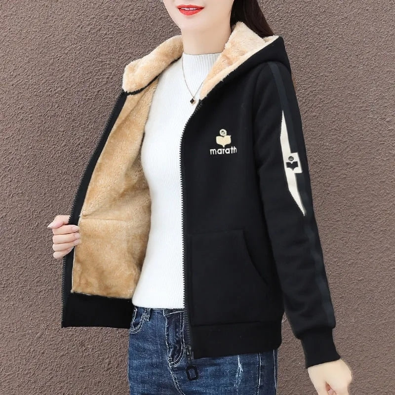 Women Hoodies Casual Loose Zip Up Long Sleeve