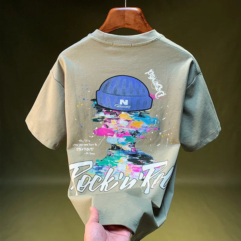 2025 Men’s Summer Graphic Tee Loose Fit Streetwear Top