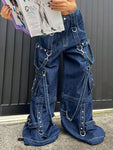 Jeans Goth Dark Cyber ​​Y2k Punk Baggy Fashion Techwear High Waist
