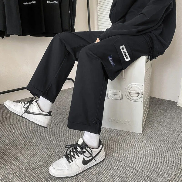 Vintage Style Cargo Pants for Men with Elastic Waist