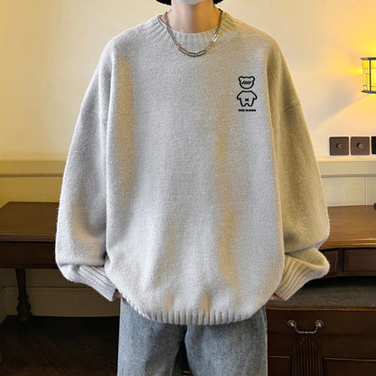 Men Sweatshirt Graphic Knitted Pullovers Casual Harajuku