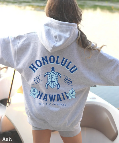 Hawaiian Hibiscus Flower Hoodie Honlulu Sweatshirt Women's Beach