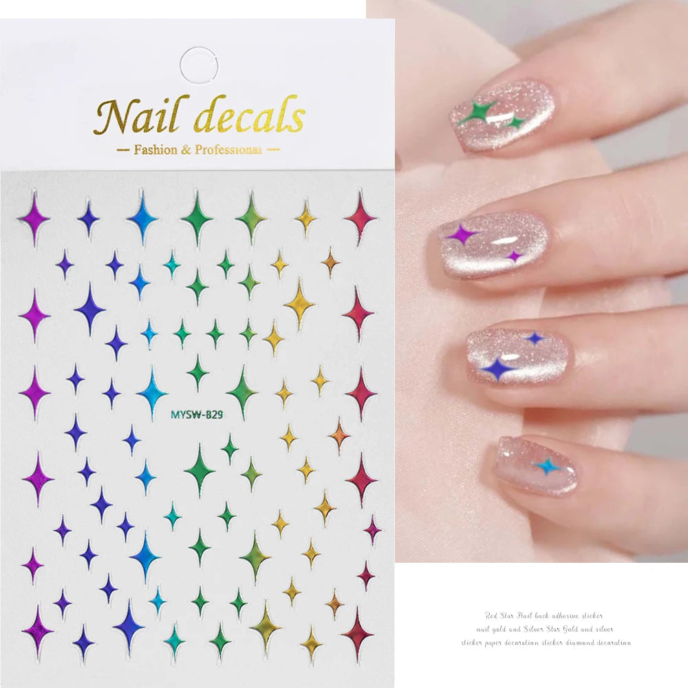 Glossy Y2K Star Nail Decals