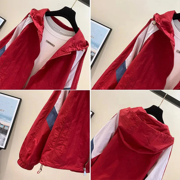 Womens UPF Sun Protection Jacket Lightweight Hooded Windbreaker