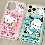 Sanrio Hello Kitty Pochacco Silikon-Telefonhülle für iPhone, transparente Rückseite