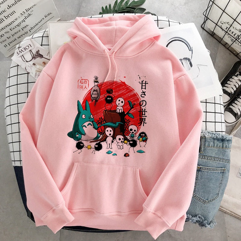 Hoodies Female Studio Ghibli Cute Anime Sweatshirt Pullover Casual