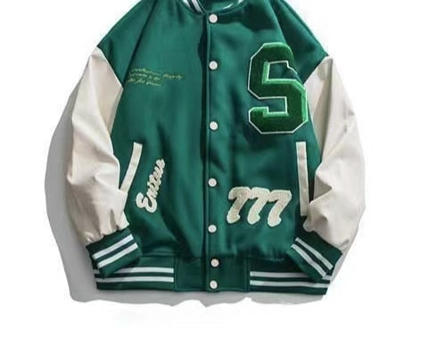 Jacket Casual Retro Print Fashion Baseball Uniform Men Streetwear