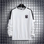 Elevate Your Style with Our Autumn and Winter Collection: Men's Casual White Long-Sleeved Pullover