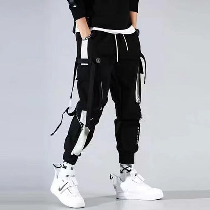 Jogger-Cargohose für Herren, lässig, Hip-Hop, Farbe, Jogginghose, Streetwear