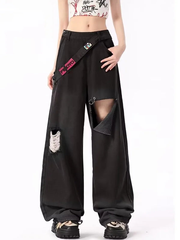 Dopamine Gradient Wide Leg Jeans Women’s Casual Spring Fall Denim