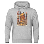 Lustige Stadt Hamburg Monster gedruckt männliche Hoodies einfach