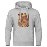 Lustige Stadt Hamburg Monster gedruckt männliche Hoodies einfach