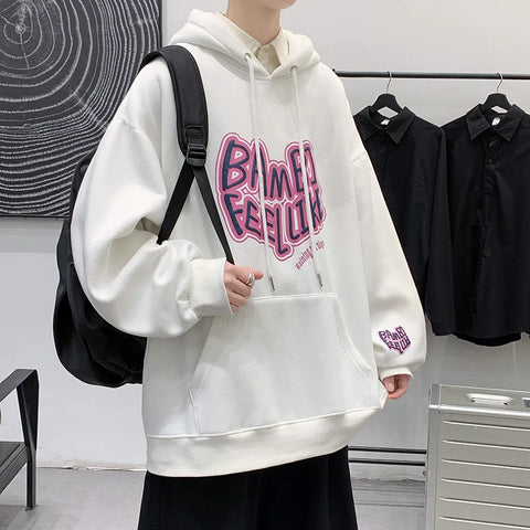 Autumn Man Sweatshirt Letter Printing Hoodies Hip Hop Sweatshirts Japanese