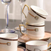 European Coffee Cup and Saucer Set Modern Tea Service for Two