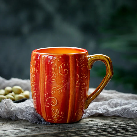 Vine Embossed Ceramic Cup Mug Water Tea Milk Coffee Drink
