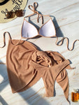 Faltig Bikini Weiblichen Badeanzug Frauen Bademode Drei stücke Bikini Set Push