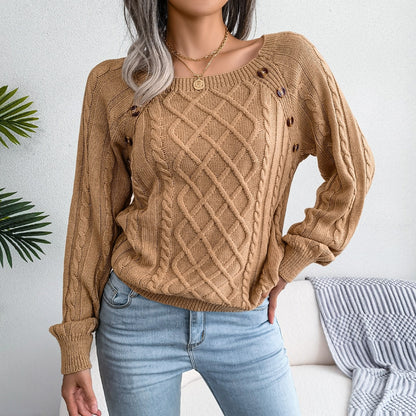 Women Sweater Streetwear Pullovers Knitted Warm Long Sleeves Casual