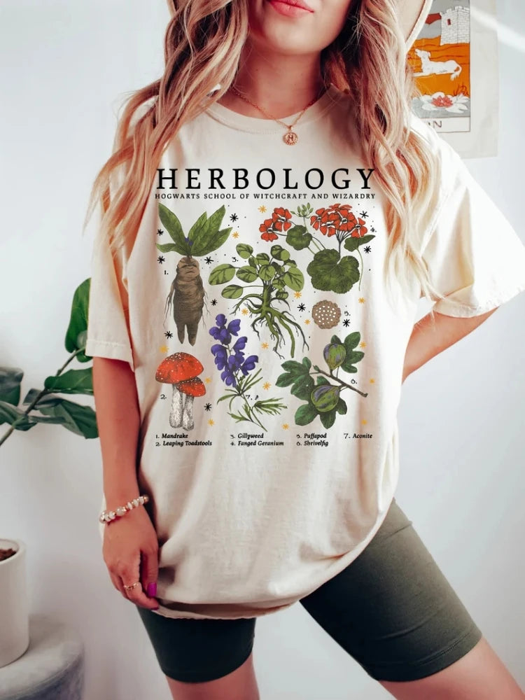 Vintage Mandragora Tshirt Women Botanical Herbology Print