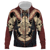 Rock Skull Bassist Zipper Hoodies Heiße 3D-gedruckte Streetwear für Männer