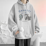 Cooler Cartoon-Katzen-Grafikdruck im japanischen Stil, lässige Hoodies