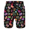 Colorful Graffiti Swim Trunks Men 80s 90s Street Style Pants