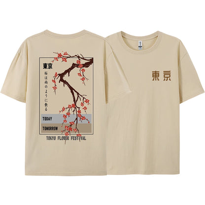 Today Tomorrow Tokyo Flower Festival T Shirt Unisex Fashion O-Neck