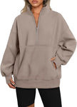 Casual Sweatshirts Half Zip Women Pullover