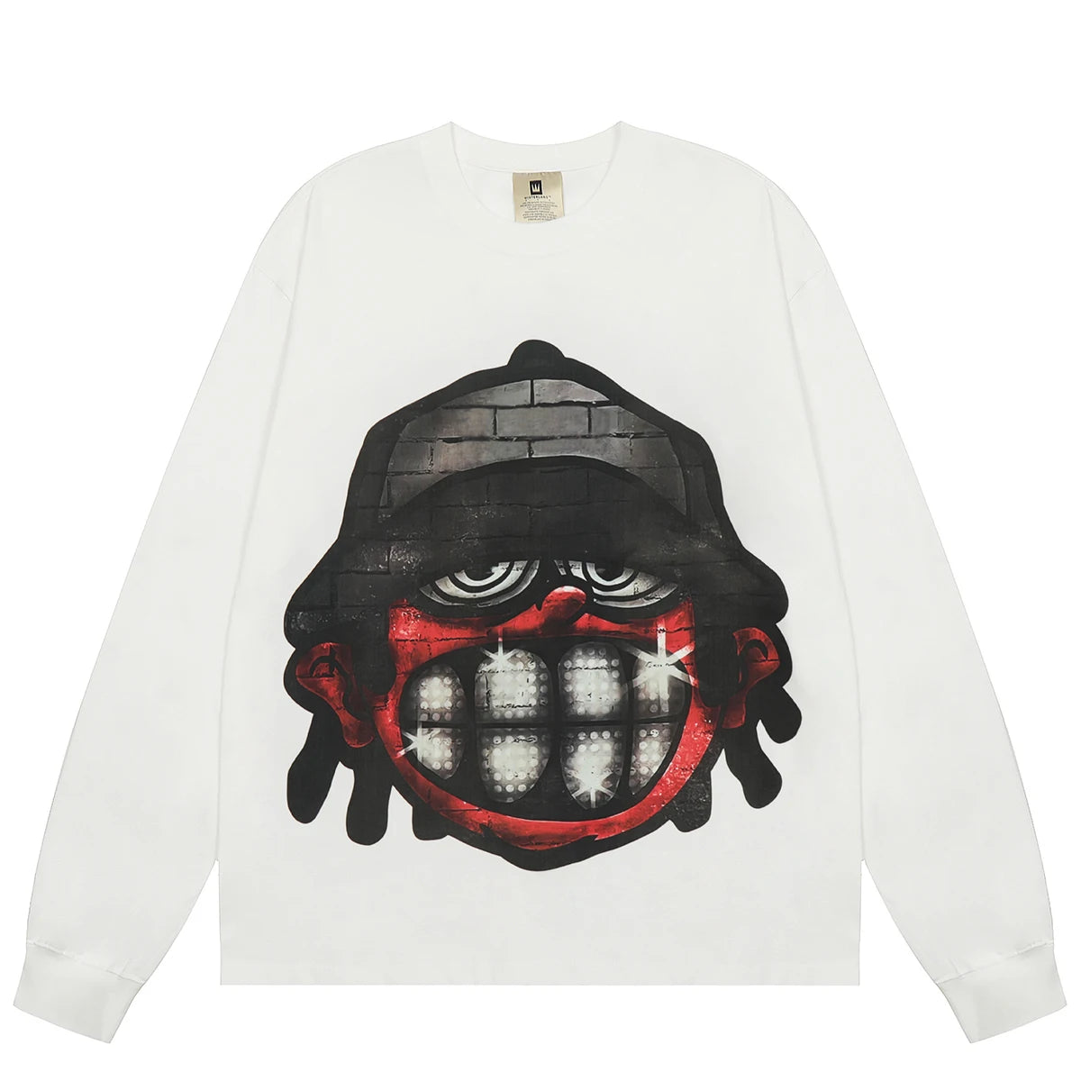 Men Brick Head Cartoon Graphic Sweatshirt