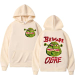 Gothic Streetwear Beware Ogre Graphic Hoodie