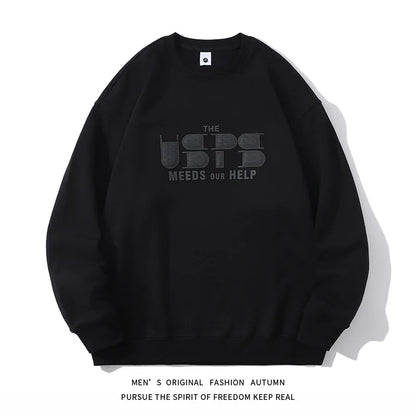 Men’s Long Sleeve Hoodie 2024 Fall Loose Fit Casual Streetwear