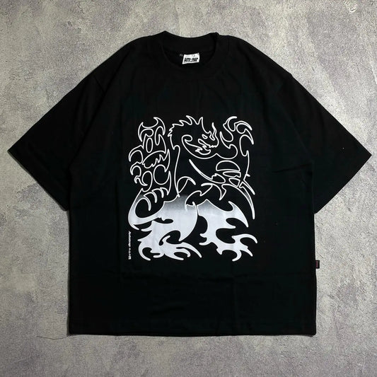 Detailed Dragon Graphic Hip-Hop Men Hoodie