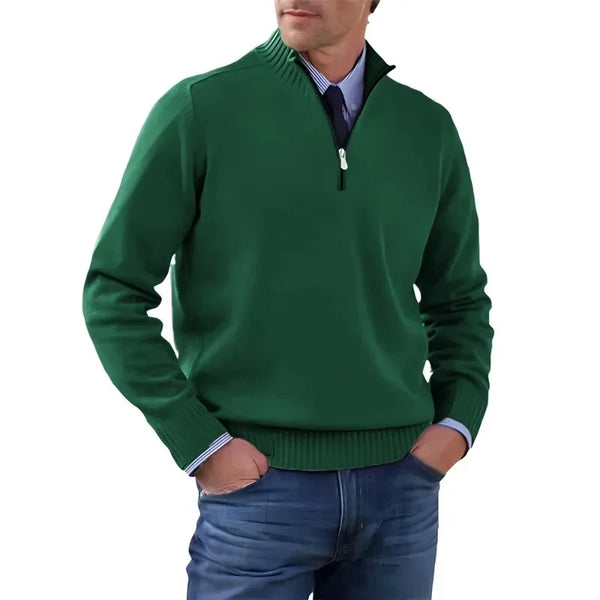 Mens Half Zip Turtleneck Sweater Knit Pullover Warm Jacket Coat