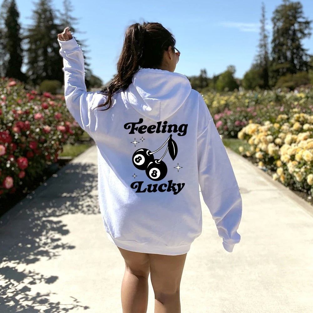 Hoodie Trendy Retro 8 Ball Cherries Sweatshirt Hoodie Girl