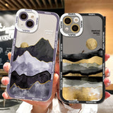 Mountain Mural Scenery Soft Silicone Case for iPhone
