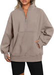 Casual Sweatshirts Half Zip Women Pullover