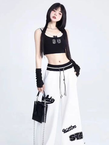 Streetwear Loose Women Pant Harajuku Drawstring High Waist Pantalones Y2k