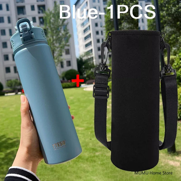 Insulated Water Bottle with Straw 600ml 750ml Stainless Steel