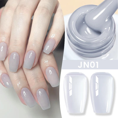 Jelly Nude Gel Nail Polish 10ml Light Pink Peach Translucent Color UV