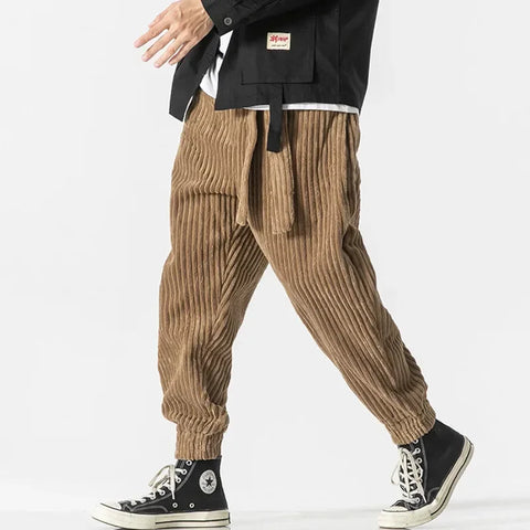 Hip-Hop-Street-Chic-Winter-Harems-Jogginghose aus Cord für Herren