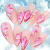 10pcs Gold Metallic 3D Press-On Almond Fake Nails
